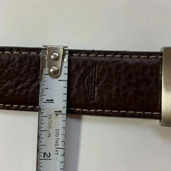 Source Unknown, reversible buckle, Men’s 100% leather silver buckle, black brown - Picture 6 of 11